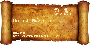 Demuth Mária névjegykártya